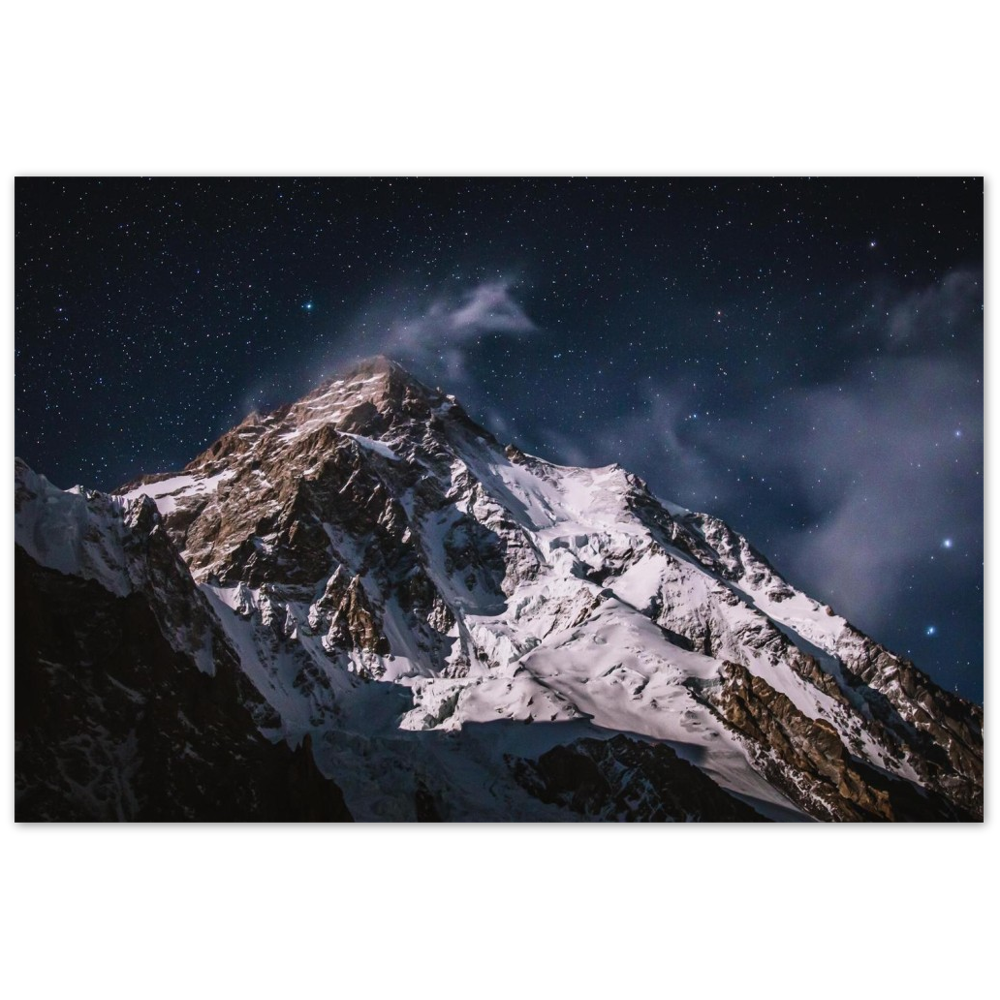 K2 at Night - Photo Print on Aluminum